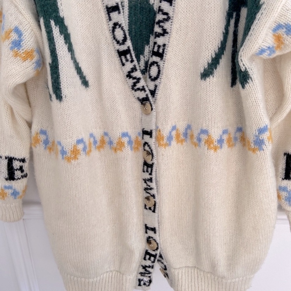 LOEWE* Knit Long Oversized Deer cardigan sweater - Picture 2 of 3